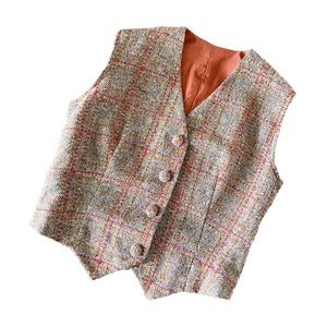 Vintage plaid 80s vest